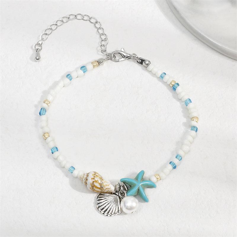 Wholesale Bohemian starfish shell conch rice bead bracelet summer